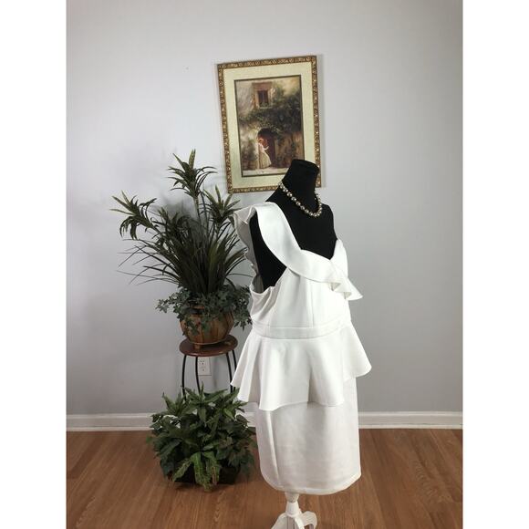 Fashion To Figure Women Dress O Ivory Whimsigoth One Shoulder Ruffle Mob Wife - Picture 2 of 8